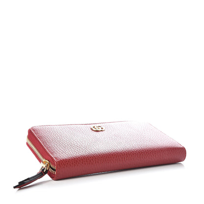 Gucci Dollar Calfskin GG Marmont Zip Around Wallet Hibiscus Red 4 of 7