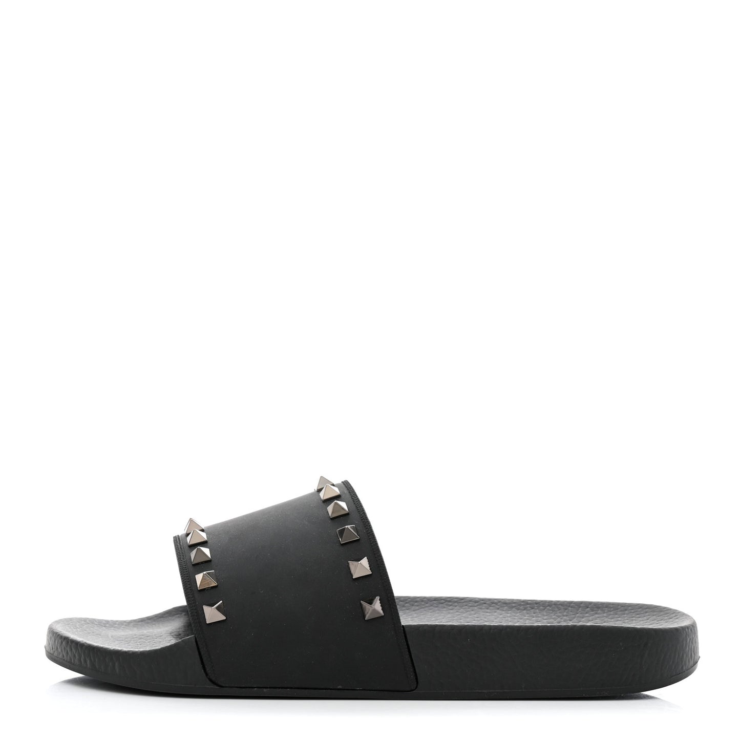 Rubber Rockstud Slide Sandals 41 Black