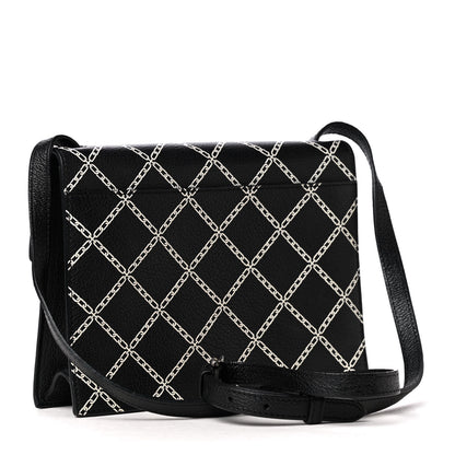 Burberry Grain Calfskin Chain Print Crossbody Black 2 of 4