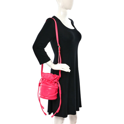 Alexander McQueen Calfskin The Soft Curve Drawstring Bag Neon Pink 2 of 9