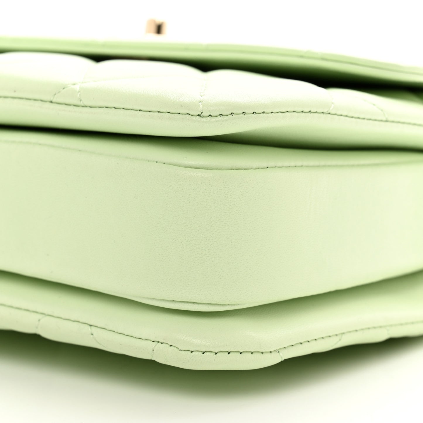 Lambskin Quilted Small Trendy CC Flap Dual Handle Bag Light Green
