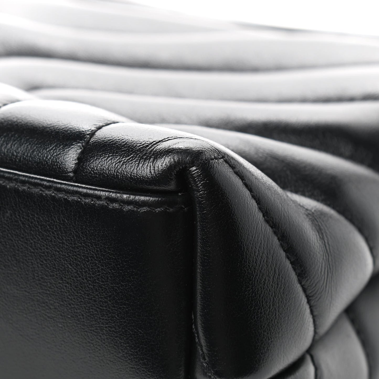 Calfskin Y Quilted Monogram Small Loulou Chain Satchel Black