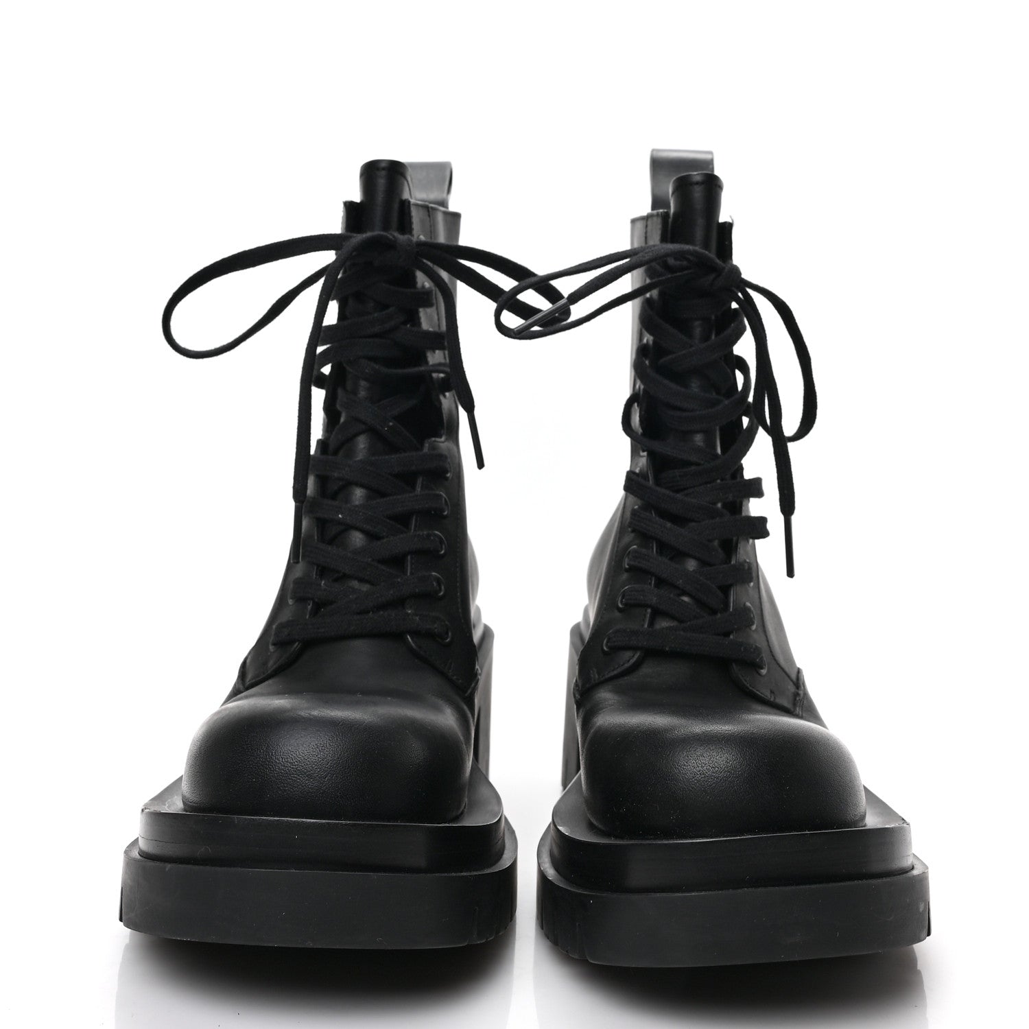 Bottega Veneta Calfskin The Lug Lace Up 30/70mm Ankle Boots 37 Black 2 of 6