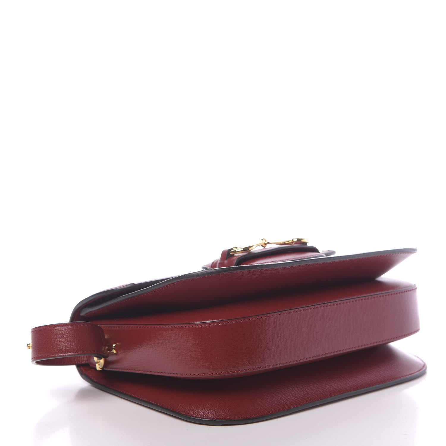 Gucci GG Supreme Monogram Azalea Calfskin Horsebit 1955 Shoulder Bag Beige Ebony New Cherry Red 4 of 10