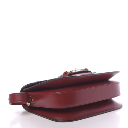 Gucci GG Supreme Monogram Azalea Calfskin Horsebit 1955 Shoulder Bag Beige Ebony New Cherry Red 4 of 10