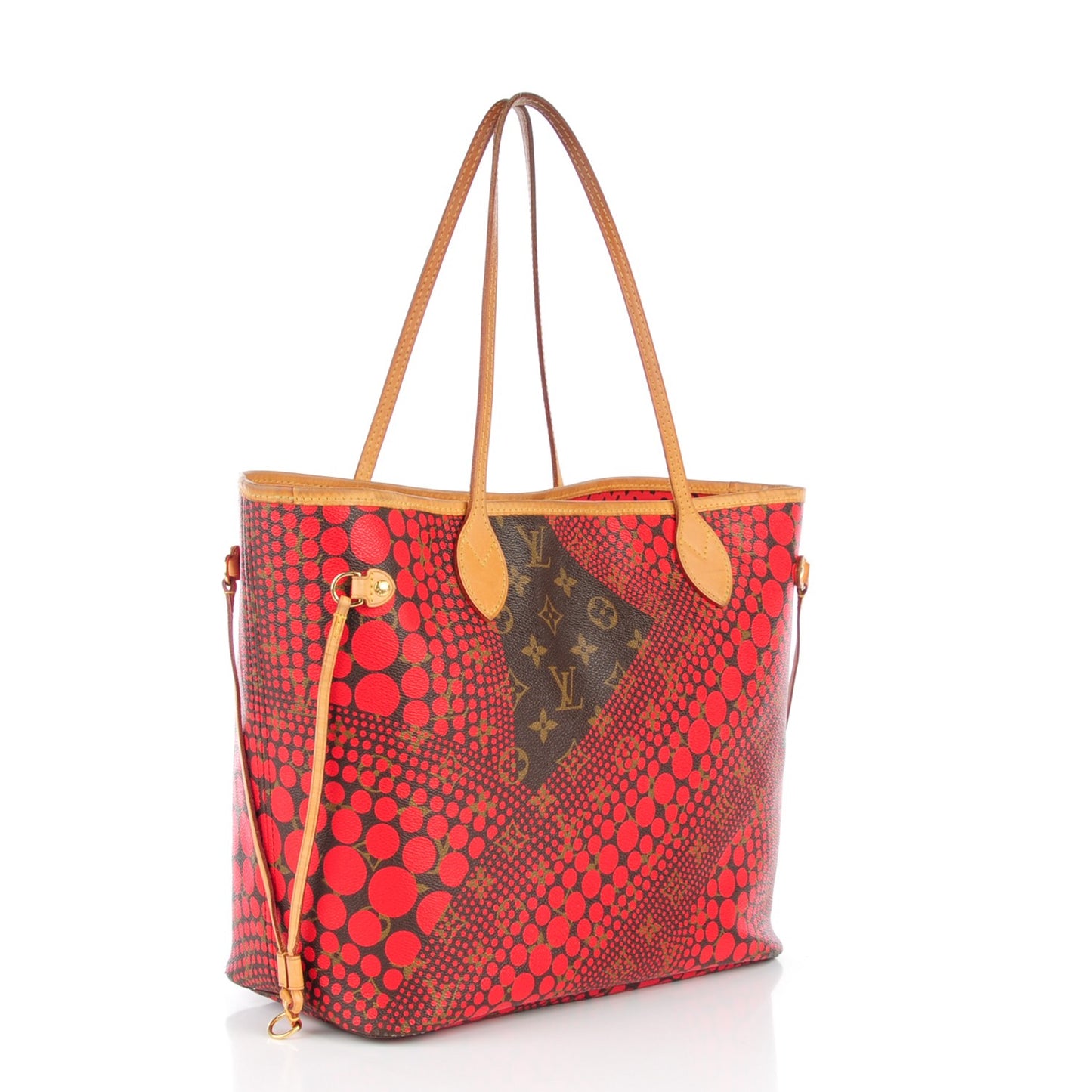 Monogram Kusama Waves Neverfull MM Red