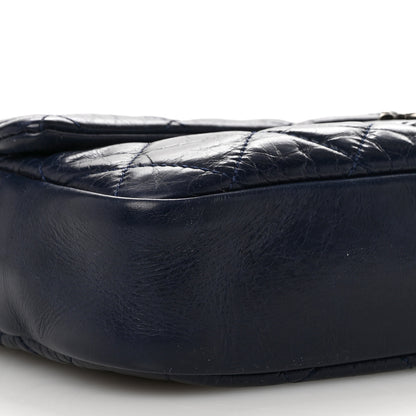 Chanel Glazed Calfskin Quilted Medium Duo Color Flap Blue 9 of 10