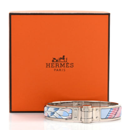 Hermes Enamel Printed Narrow Savana Dance Hinged Bracelet GM Arts And Crafts 5 of 5
