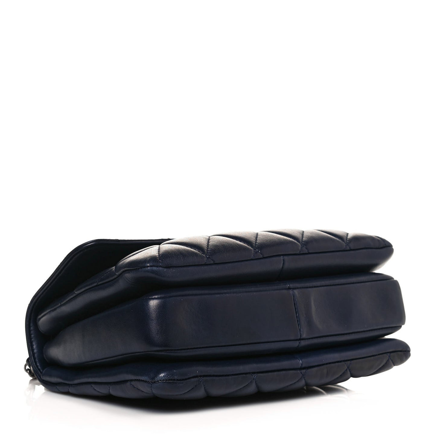 Lambskin Quilted Small Trendy CC Flap Dual Handle Bag Navy