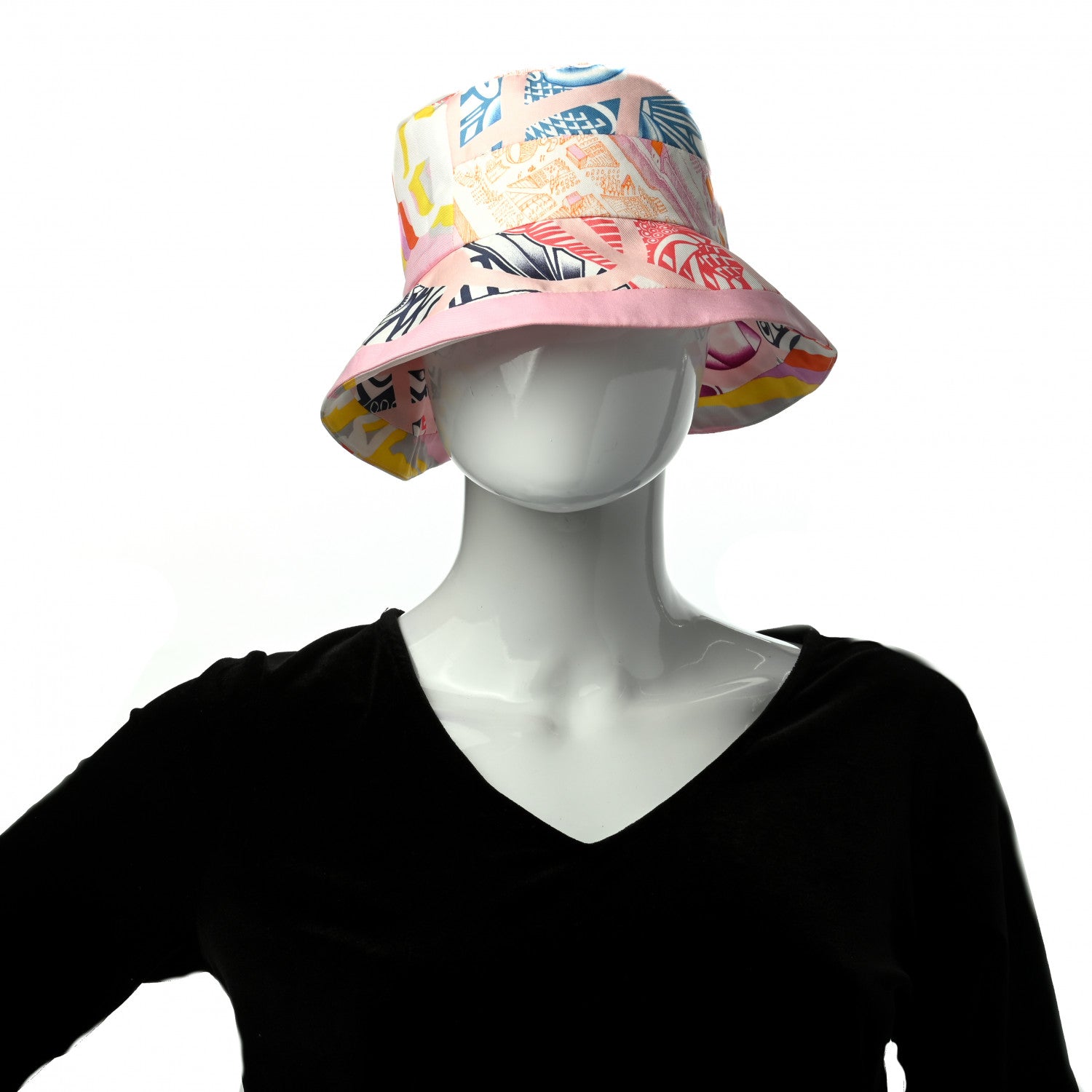 Hermes Silk Carla Patchwork Bucket Hat 57 2 of 7