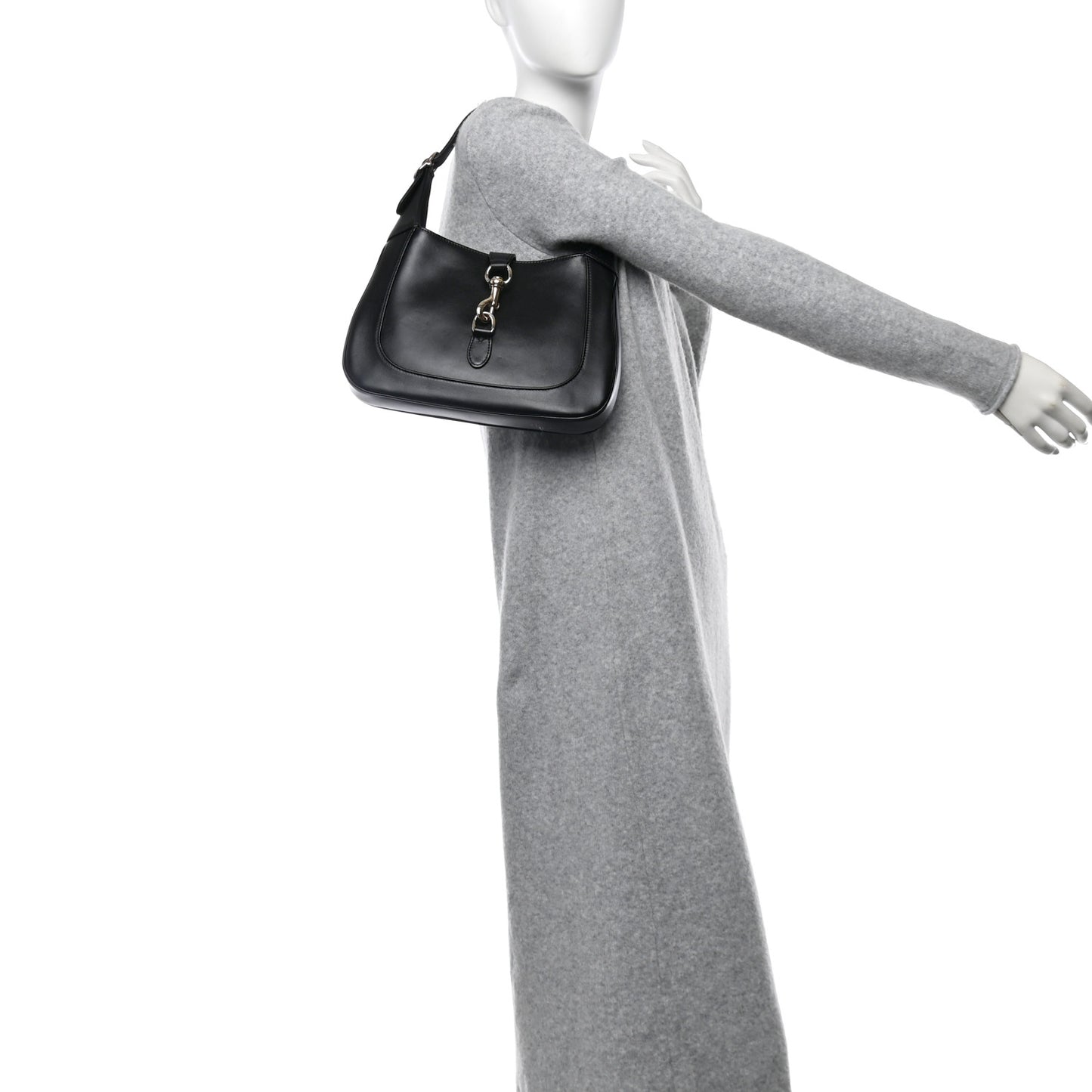 Calfskin Small Jackie Shoulder Bag Black