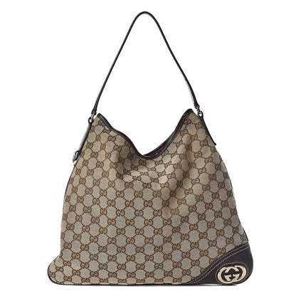 Gucci Monogram Medium New Britt Hobo Dark Brown 1 of 13