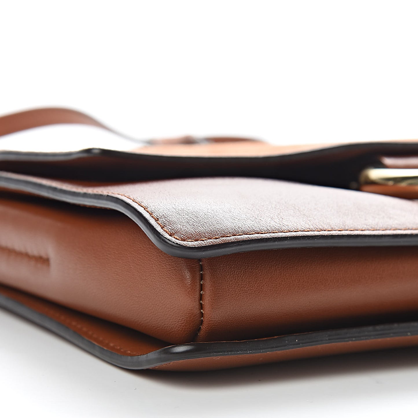 Suede Calfskin Small Faye Shoulder Bag Tobacco