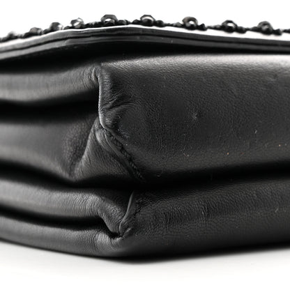 Valentino Garavani Lambskin Beaded Embroidery Medium Girello Flap Black 10 of 11