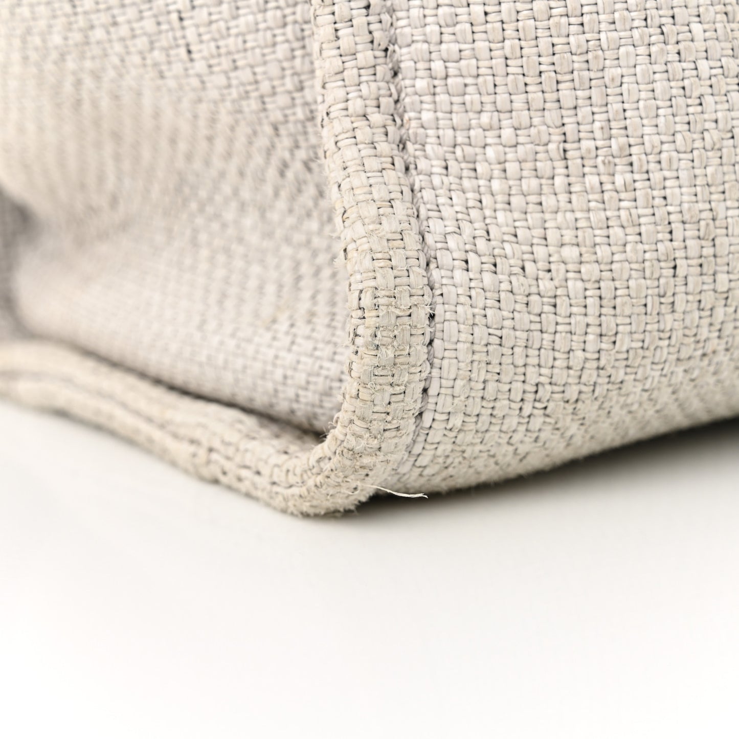 Woven Straw Raffia Small Deauville Tote Grey