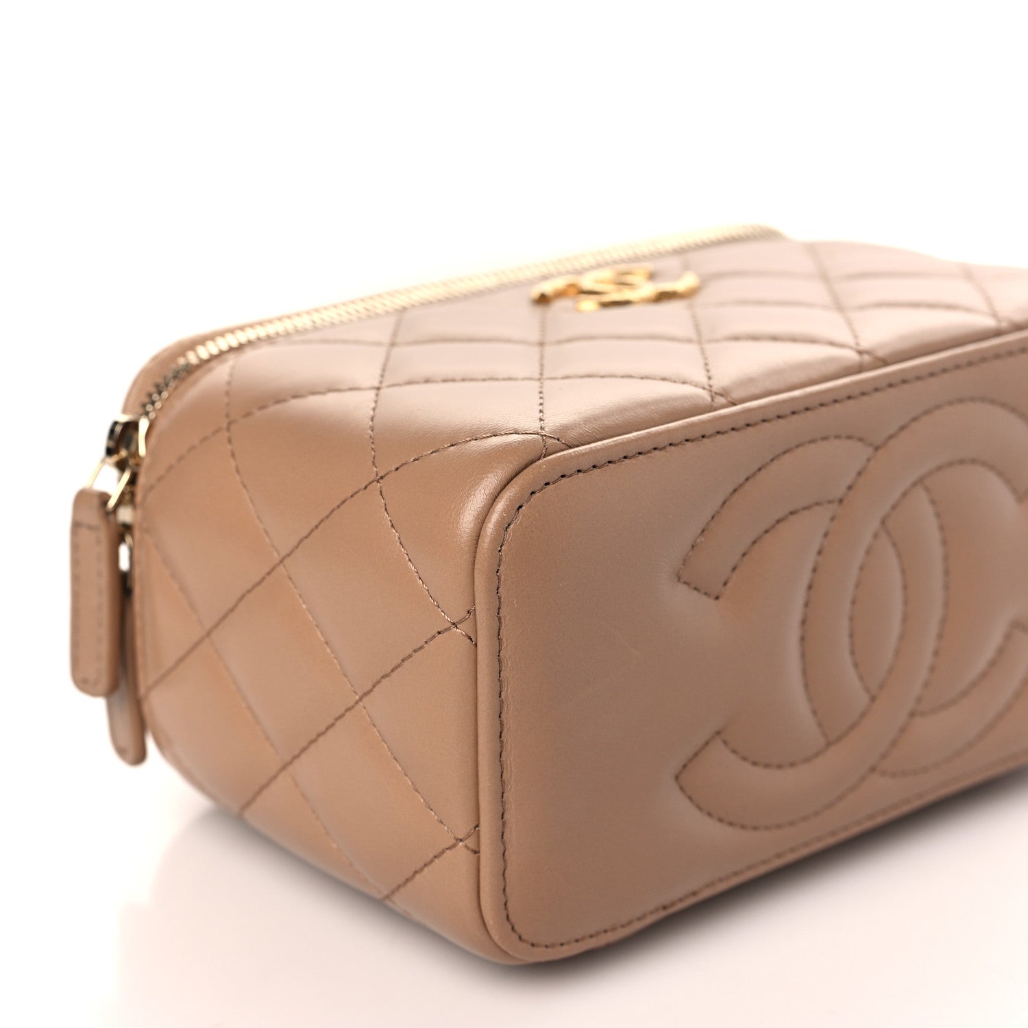 Chanel Lambskin Quilted Small Pillow Crush Vanity Case With Chain Beige 8 of 10
