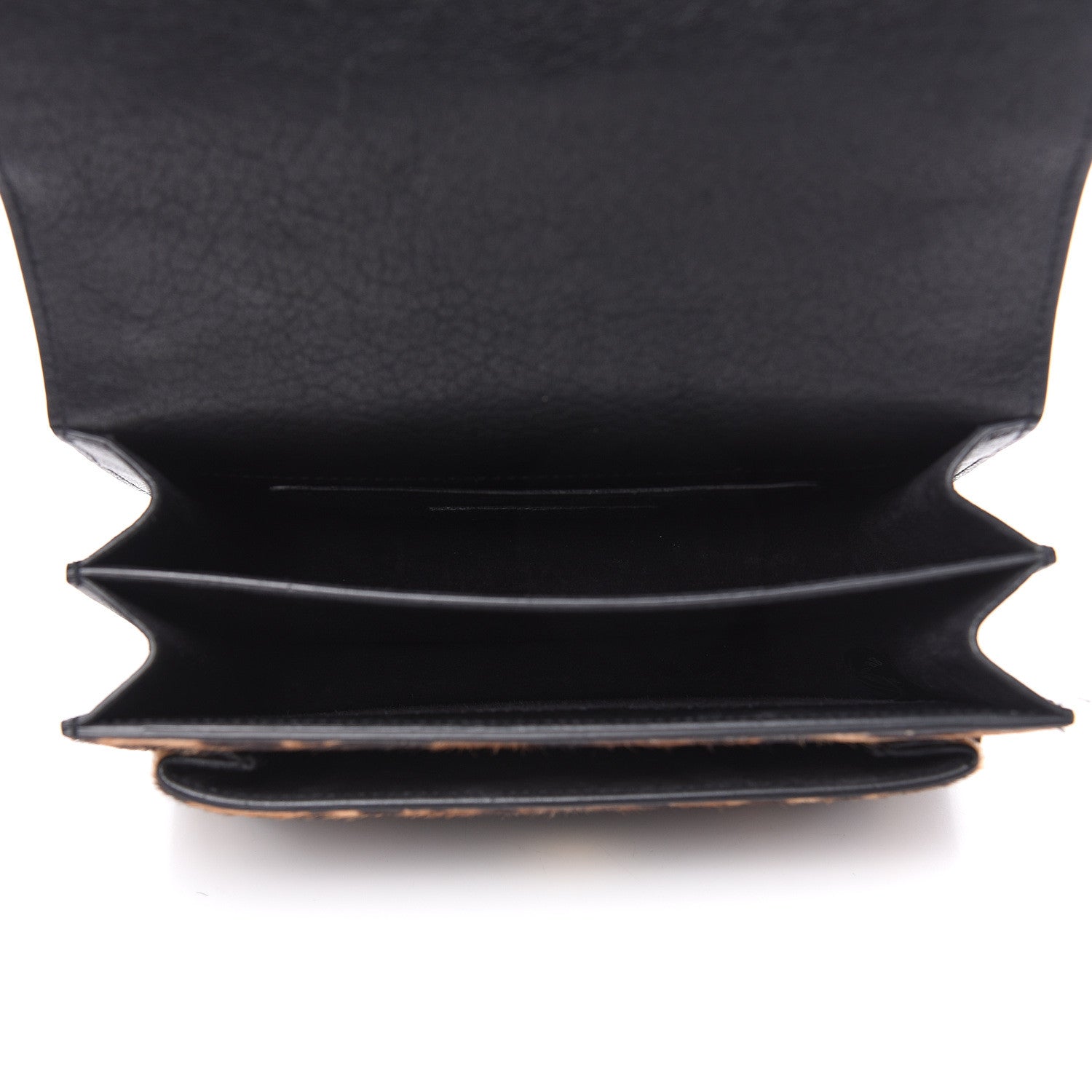 Saint Laurent Calf Hair Monogram Small Sunset Chain Wallet Leopard 5 of 12