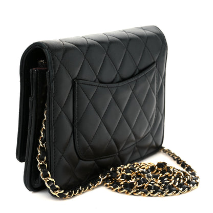 Chanel Lambskin Quilted Wallet On Chain WOC Black 3 of 11
