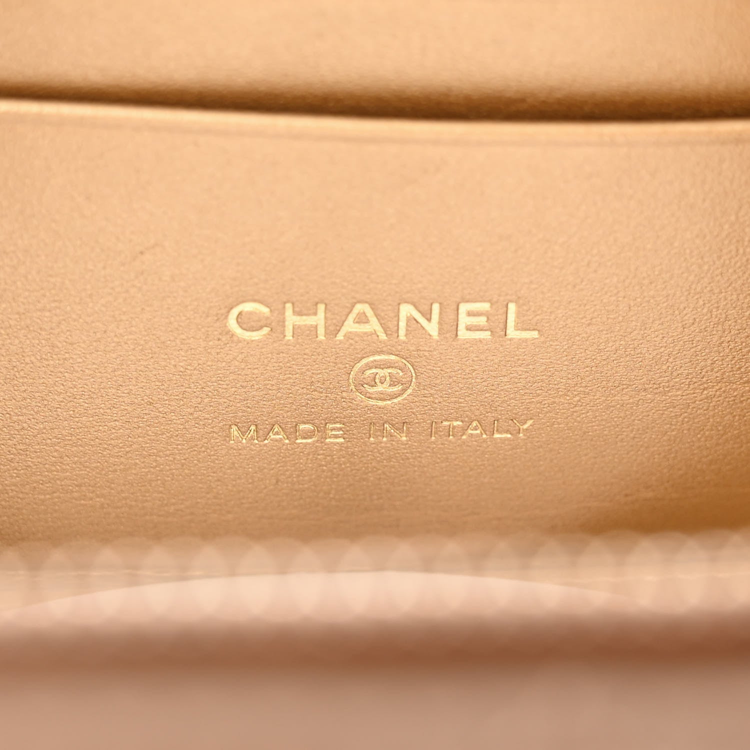 Chanel Lambskin Quilted Pearl Crush Small Vanity Case With Chain Beige 6 of 10