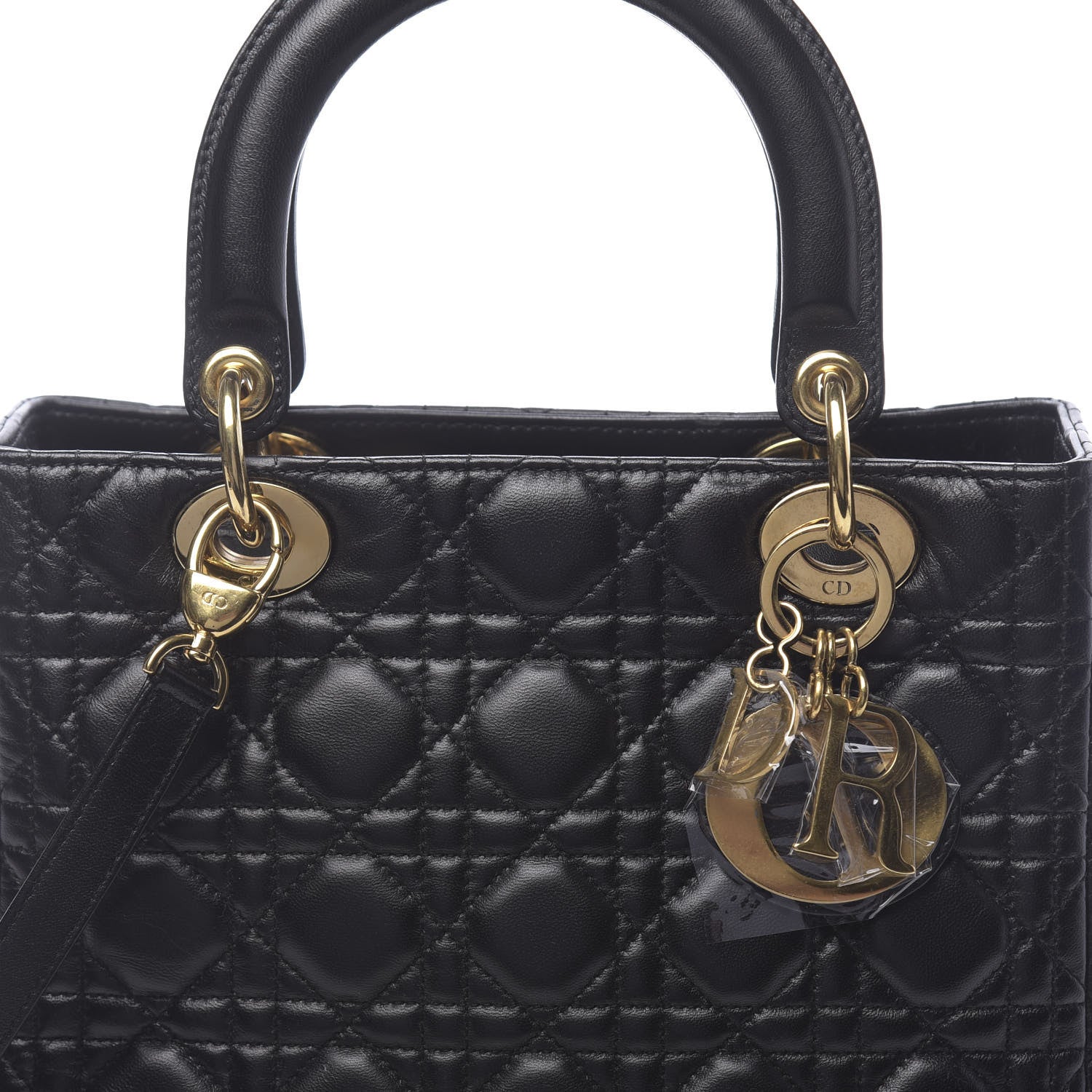 Christian Dior Lambskin Cannage Medium Lady Dior Black 10 of 10