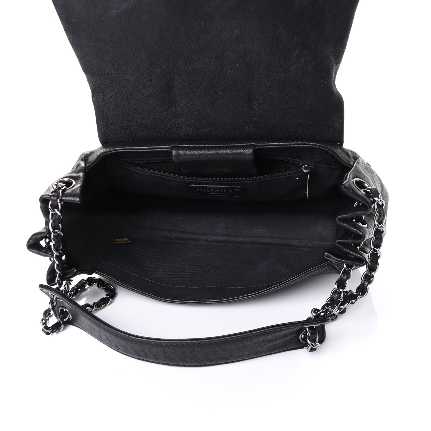 Chanel Calfskin Diamond Stitch Accordion Flap Black 4 of 5