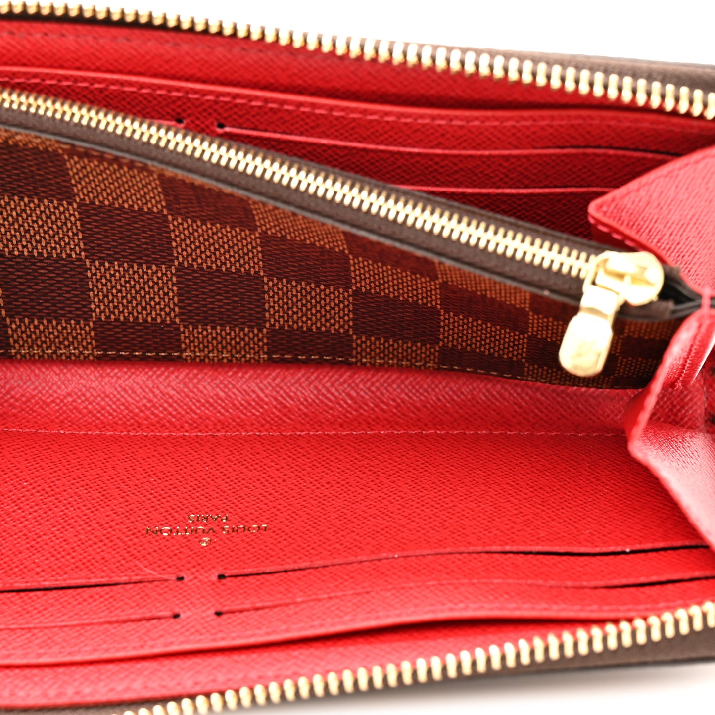 Damier Ebene Clemence Wallet Cherry