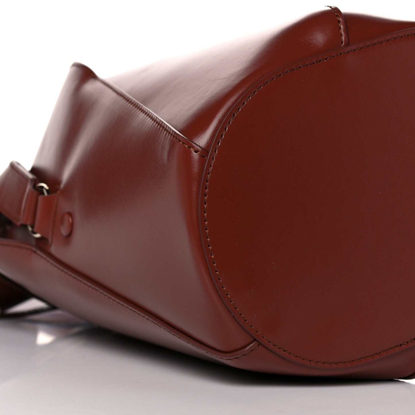Smooth Grained Calfskin Small Tulip Bucket Bag Sepia Brown