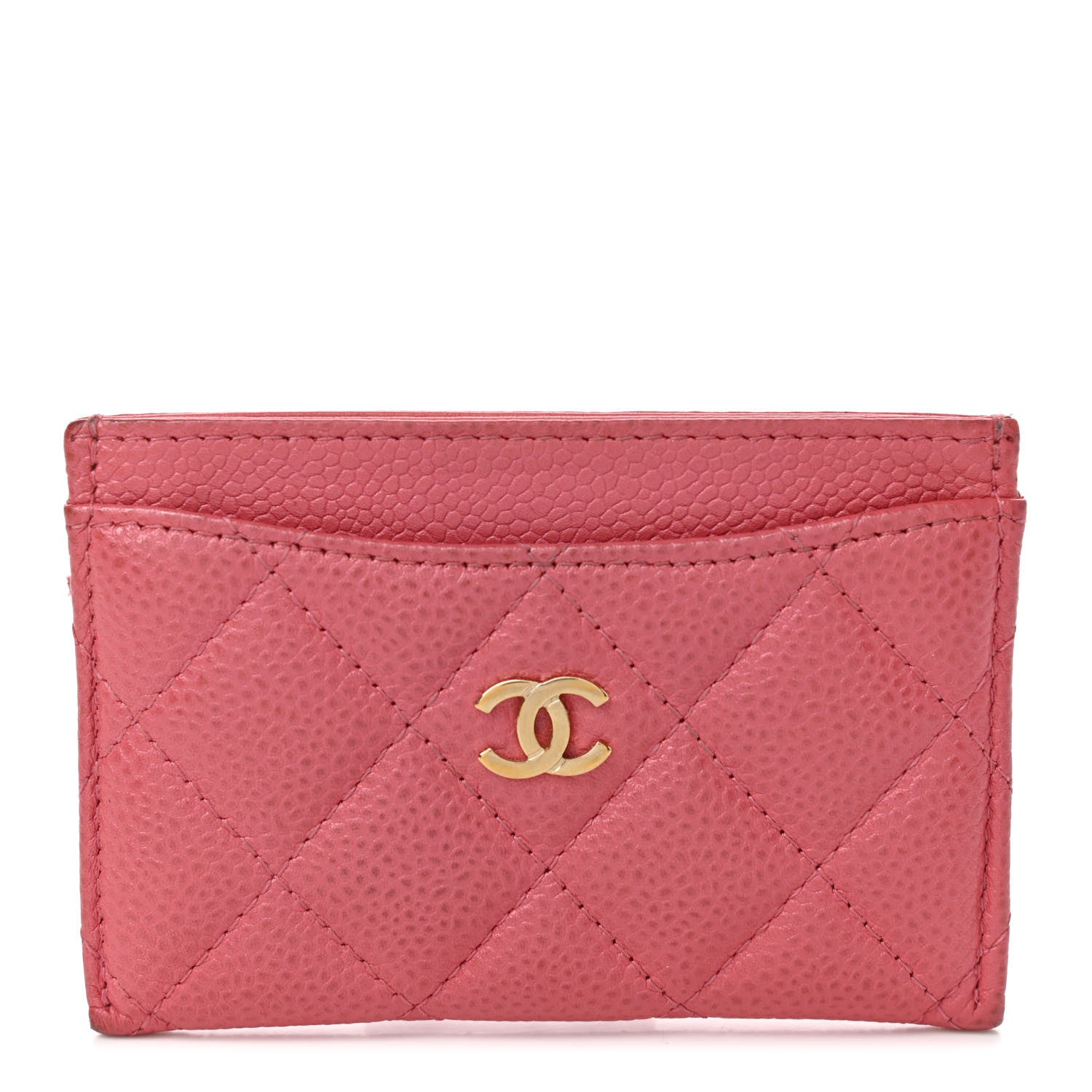 Chanel Caviar Quilted Card Holder Pink 1 of 14