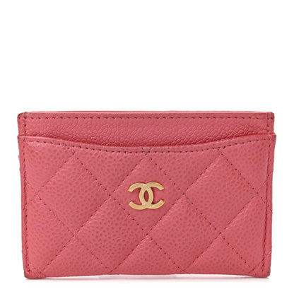 Chanel Caviar Quilted Card Holder Pink 1 of 14