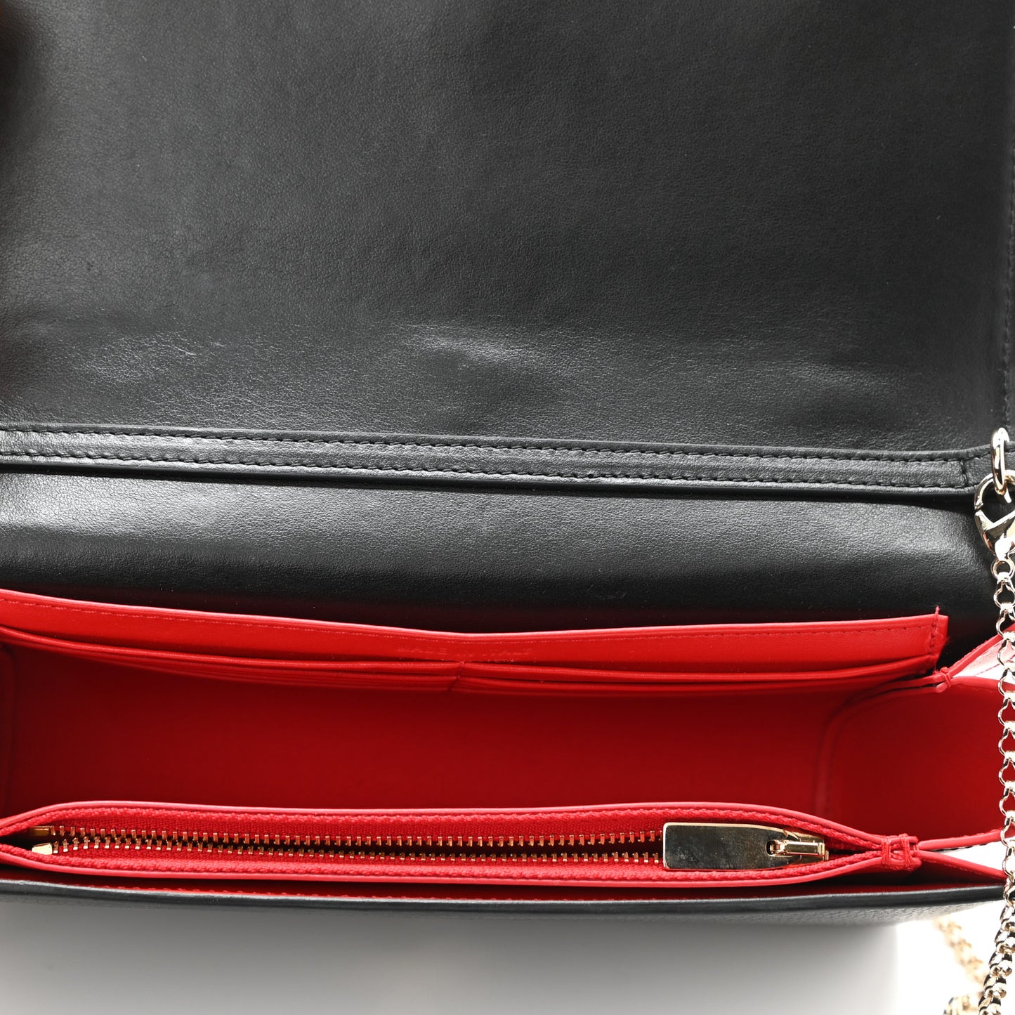 Grained Calfskin Spikes Loubinthesky Paloma Wallet On Chain Black Multimetal