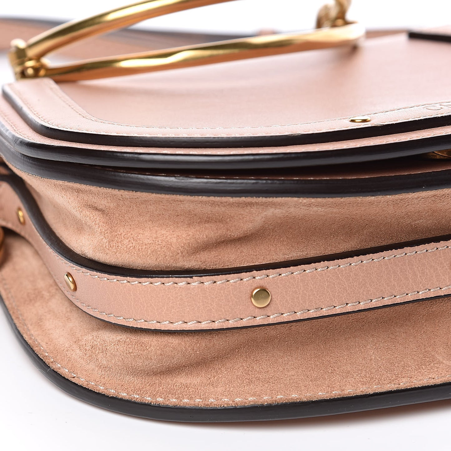 Calfskin Suede Small Nile Bracelet Bag Biscotti Beige