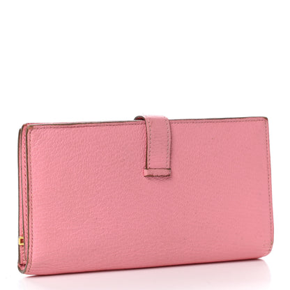 Hermes Chevre Mysore Bearn Gusset Wallet Rose Confetti 3 of 15
