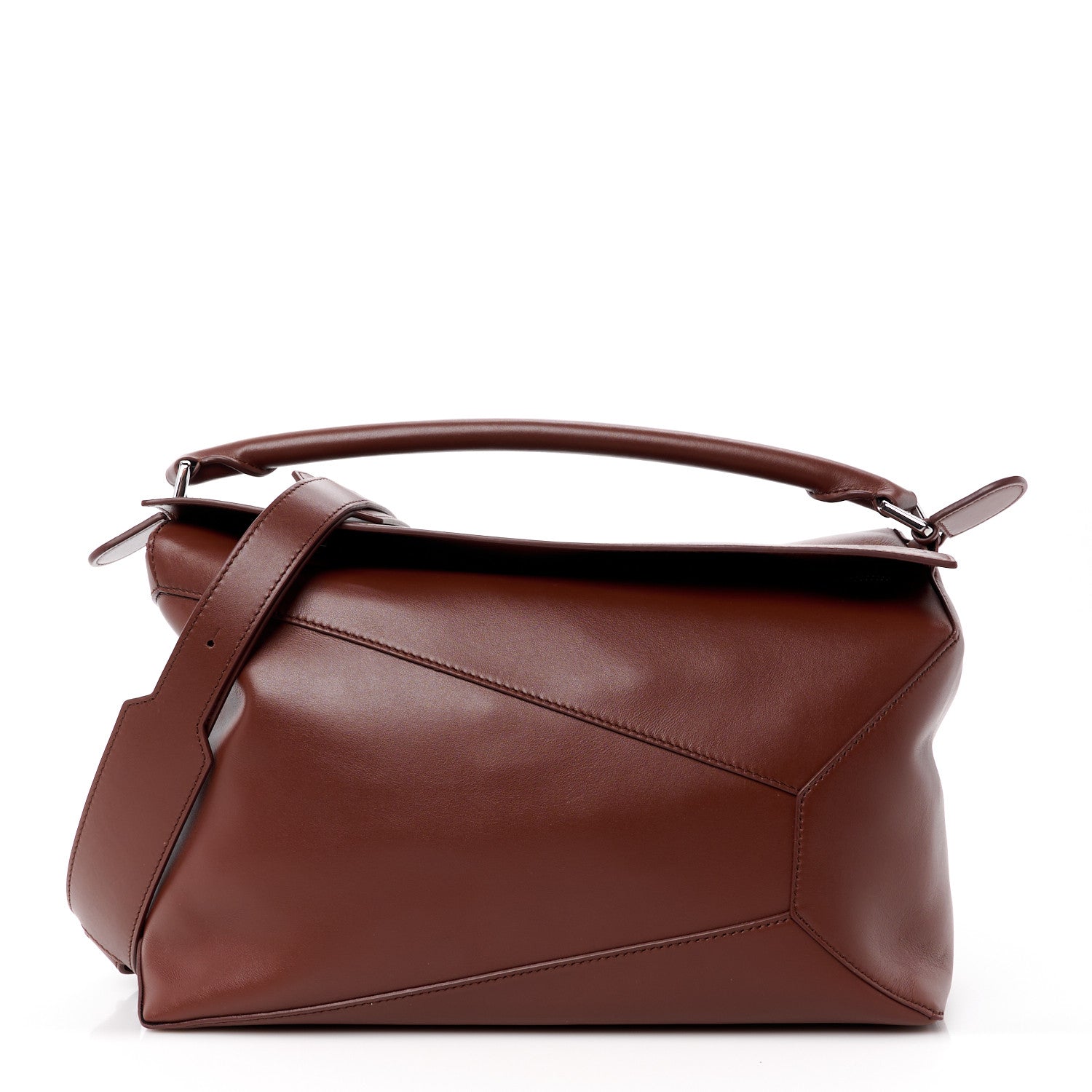 Loewe Shiny Calfskin Large Puzzle Bag Brownie 1 of 13