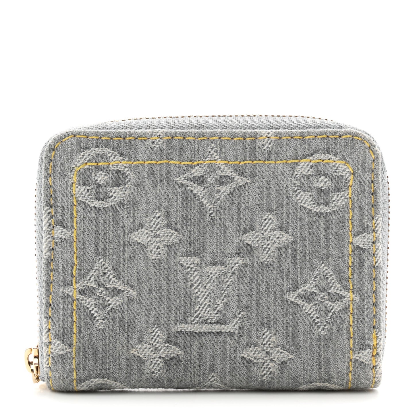 Denim Monogram Zippy Coin Purse Washed Gray