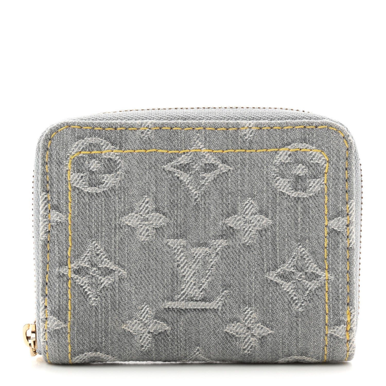 Louis Vuitton Denim Monogram Zippy Coin Purse Washed Gray 1 of 6