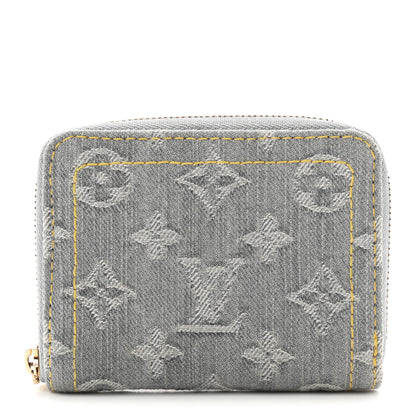 Louis Vuitton Denim Monogram Zippy Coin Purse Washed Gray 1 of 6