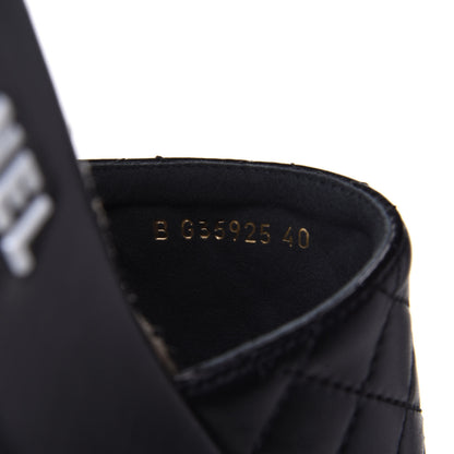 Chanel Lambskin Quilted CC Espadrille Slip On Sandals 40 Black 10 of 11