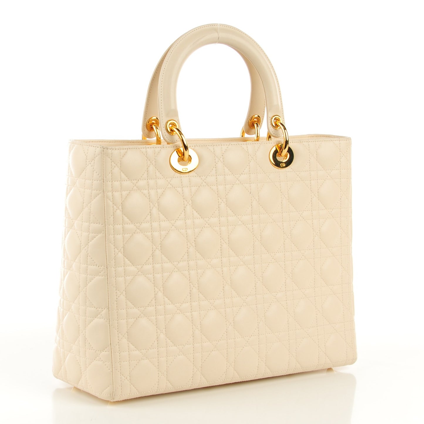 Lambskin Cannage Large Lady Dior Ivory