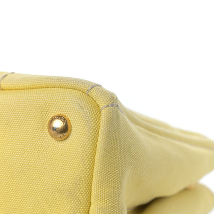 Prada Canvas Canapa Small Logo Tote Yellow 6 of 19