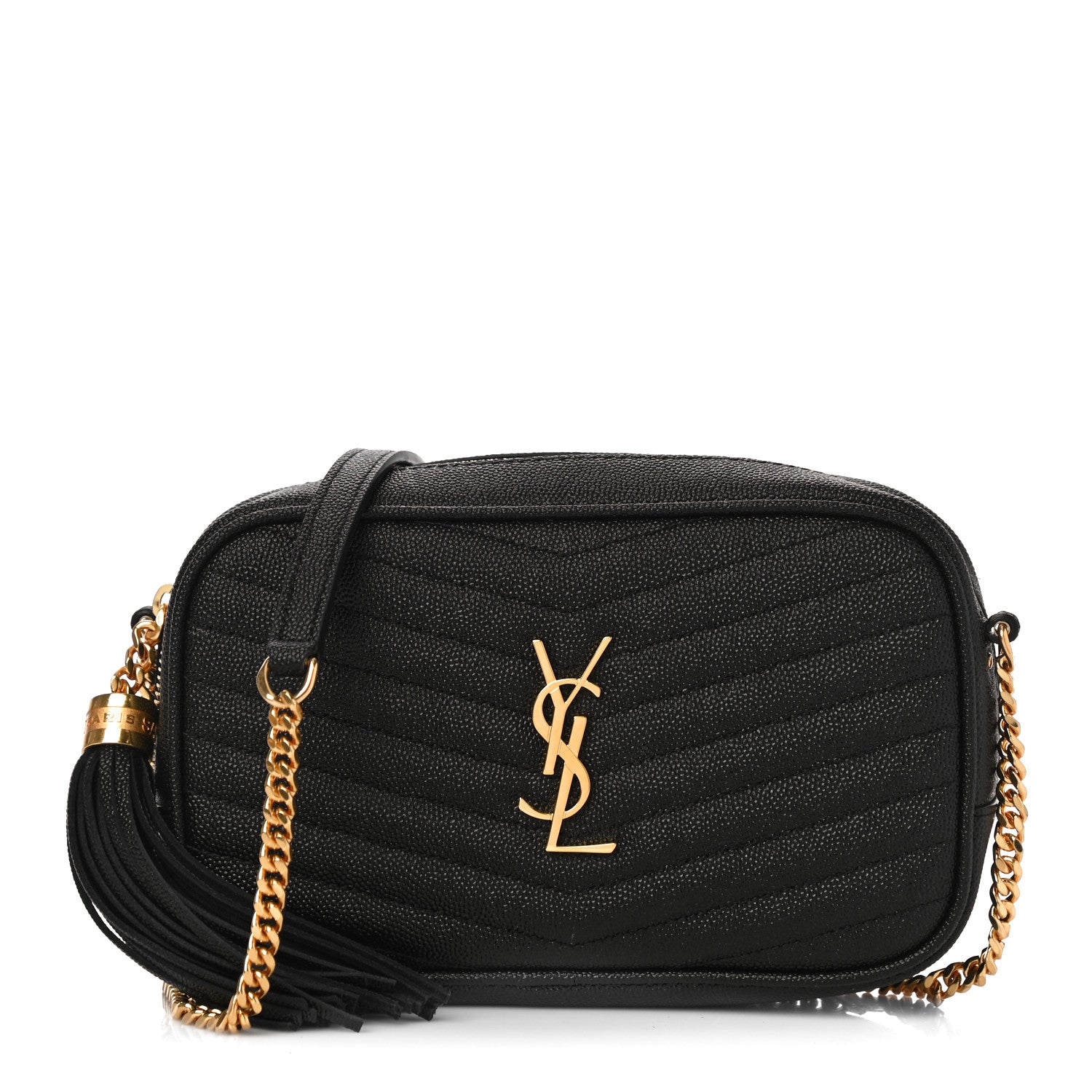 Saint Laurent Grain De Poudre Matelasse Monogram Mini Lou Camera Bag Black 1 of 10