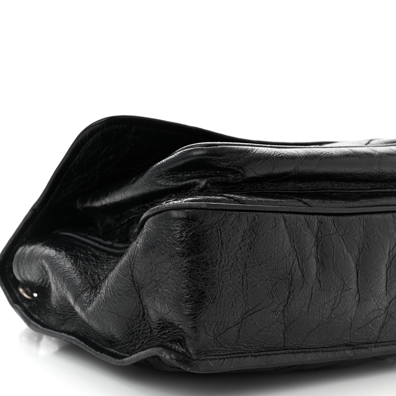 Saint Laurent Crinkled Calfskin Matelasse Monogram Medium Niki Chain Satchel Black 9 of 11