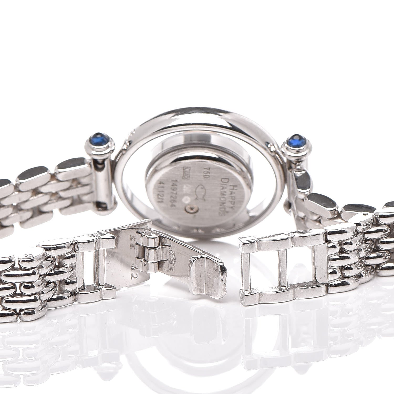 Chopard 18K White Gold 5 Diamond Mother of Pearl 22mm Happy Diamonds Quartz Watch 6 of 7