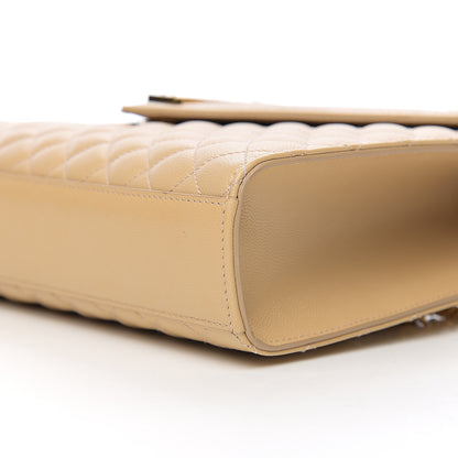Saint Laurent Grain De Poudre Mixed Matelasse Large Triquilt Monogram Satchel Nude Powder 8 of 9