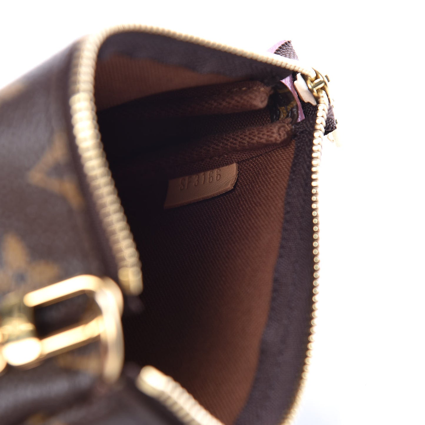 Monogram 2016 Christmas Animation Mini Pochette Accessories Rose Ballerine