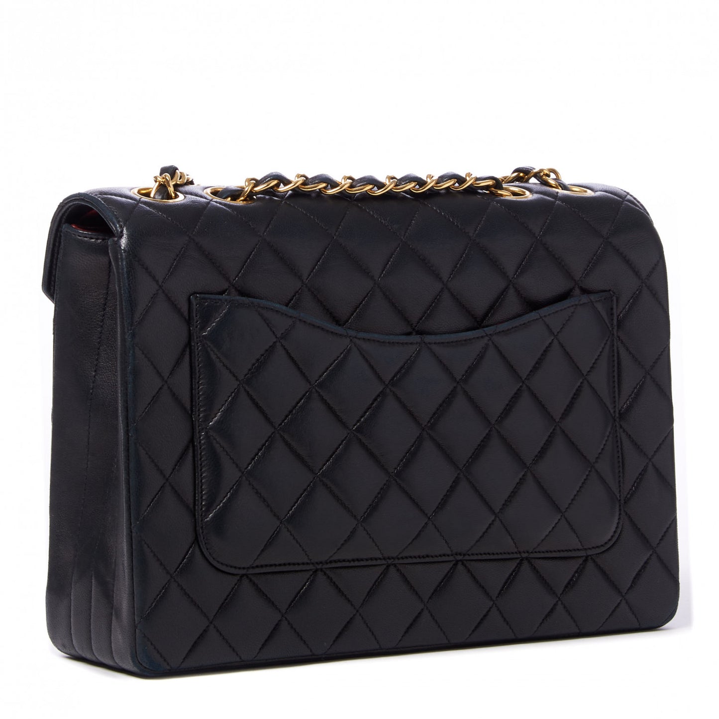 Lambskin Quilted Medium Single Flap Black