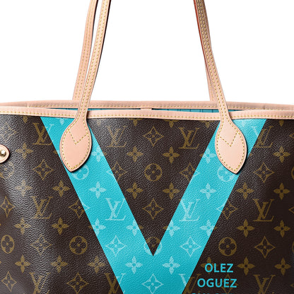 Louis Vuitton Monogram V Neverfull MM Turquoise 7 of 9
