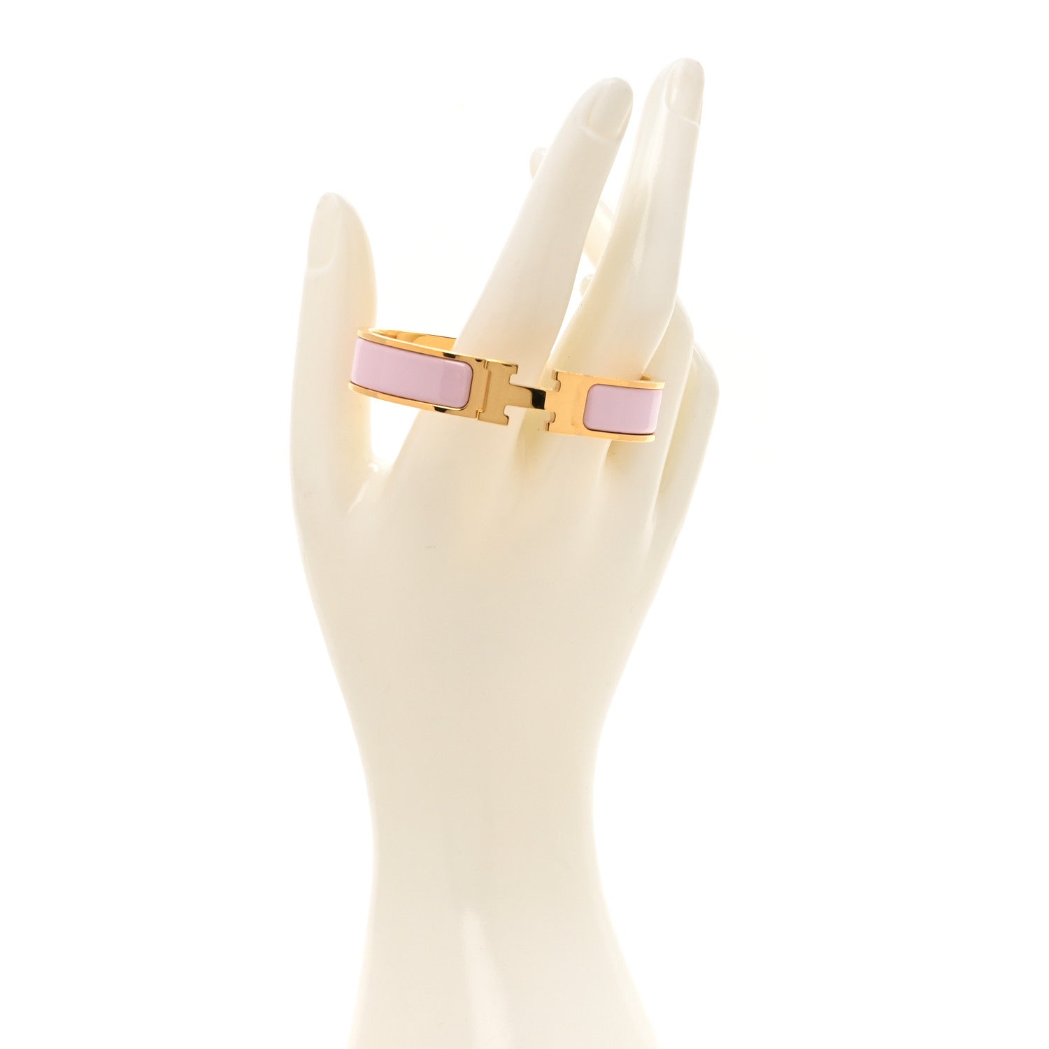 Hermes Enamel Narrow Clic Clac H Bracelet PM Rose Dragee 2 of 6