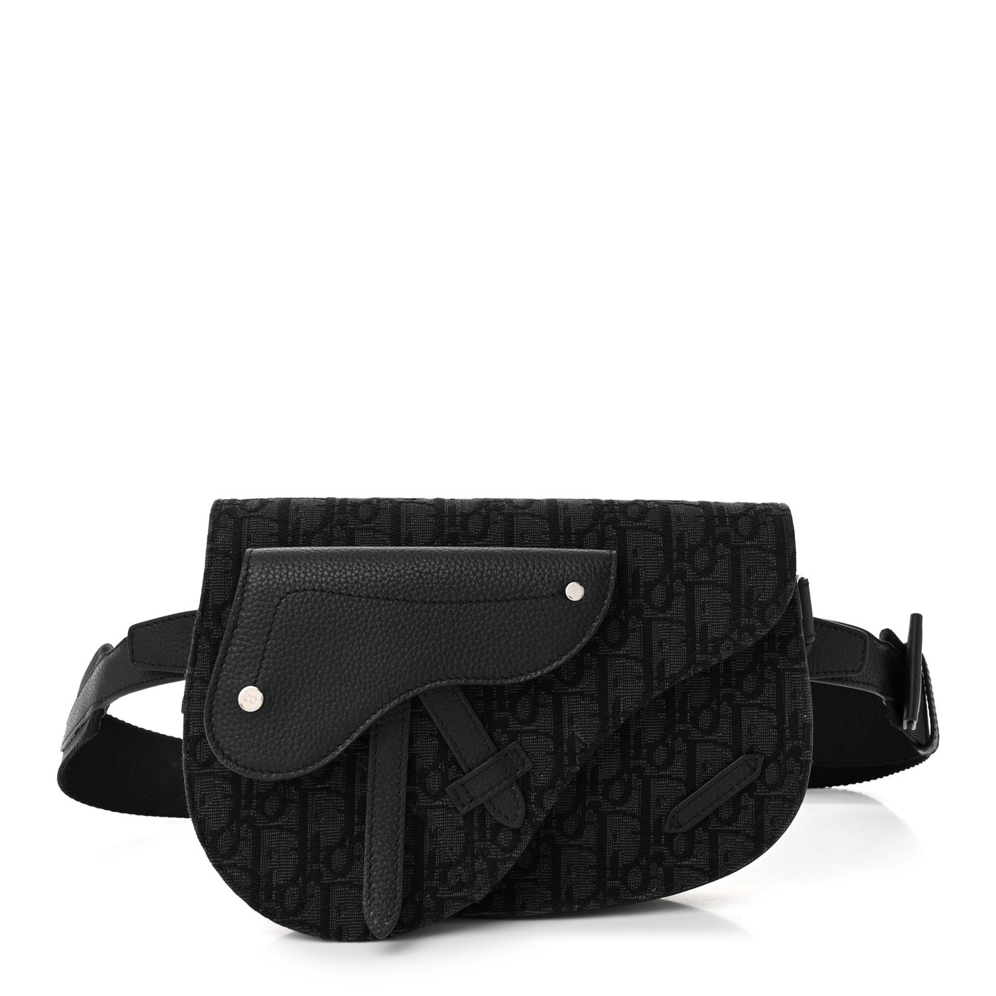 Oblique Saddle Messenger Pouch Black