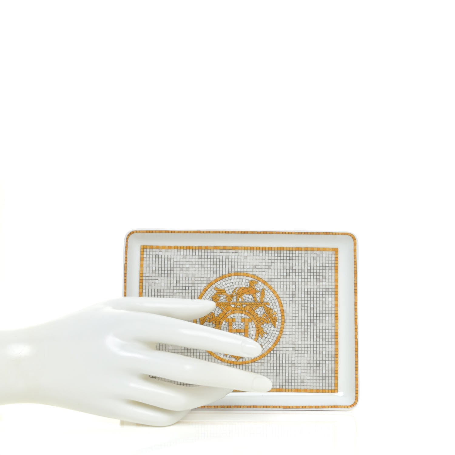 Hermes Porcelain Mosaique au 24 Gold Sushi Plate 2 of 6