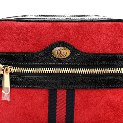 Gucci Suede Small Ophidia Belt Bag 85 34 Hibiscus Red 8 of 10
